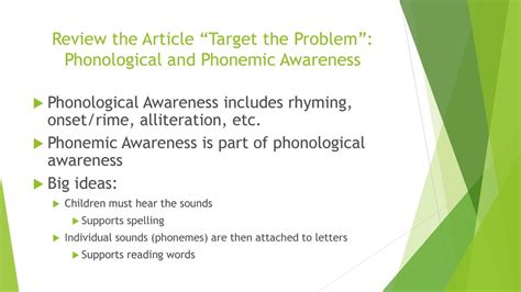 Target the Problem: Phonological and Phonemic .